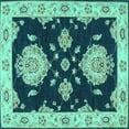 thumbnail image 1 of Ahgly Company Indoor Square Persian Turquoise Blue Traditional Area Rugs, 5' Square, 1 of 4
