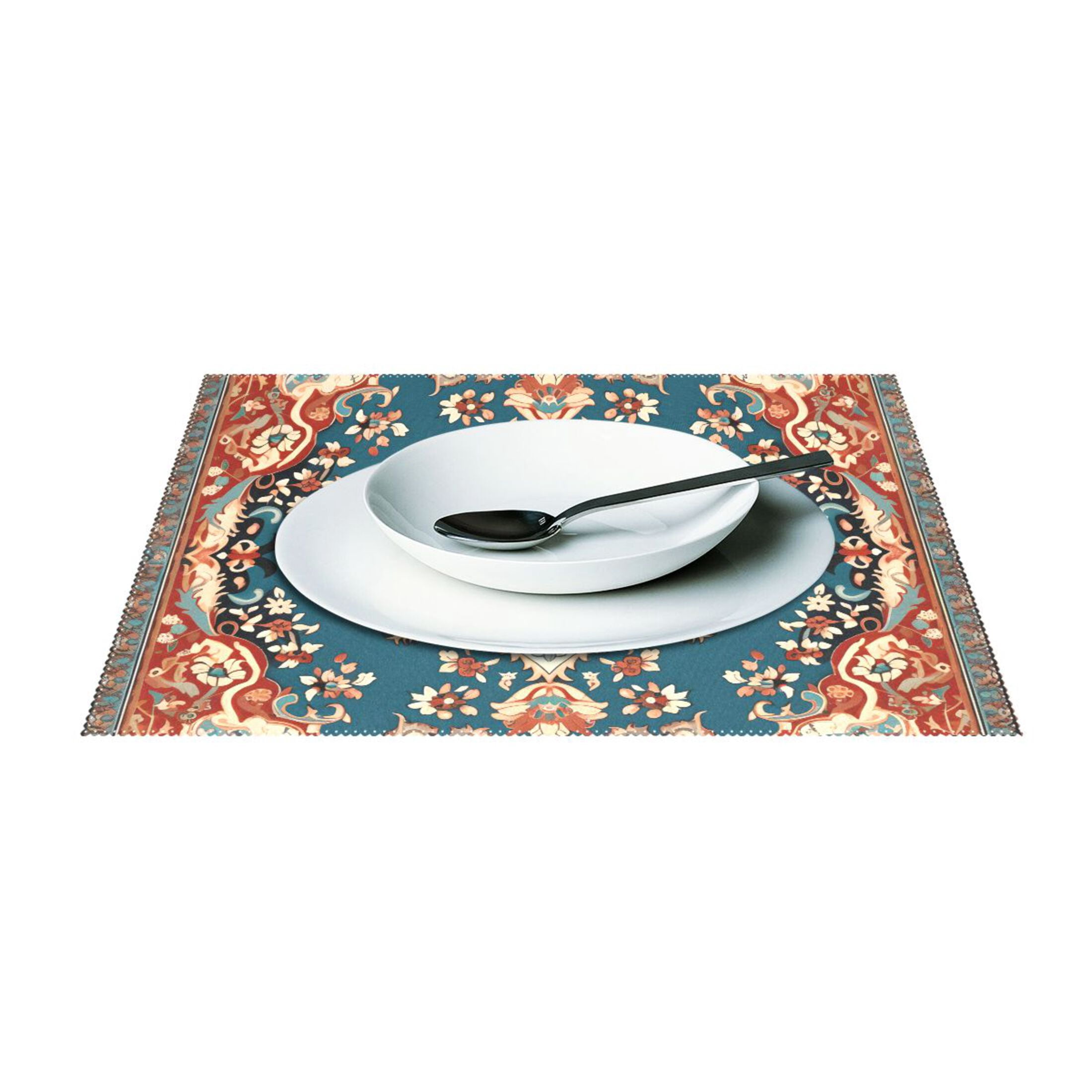 Bohomia Pattern Vintage 12×18 inch Placemats Heat Resistant Washable Foldable Rectangular Placemats Set Decoration Indoor Outdoor for Kitchen Dining Table 6PCs