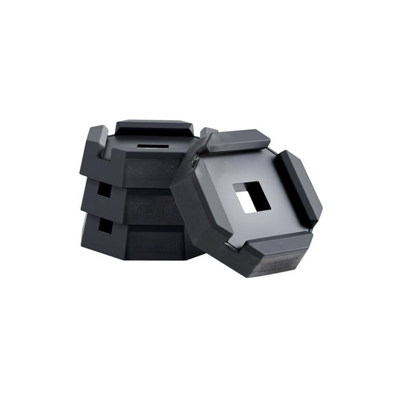 VEVOR RV Leveling Pads, 4-Pack Rubber Trailer Jack Pads, Each with 5000 lbs Capacity, Jack Stabilizer Pad with Large Surface Area,Suitable for 5.5" Square Jack Feet,5th Wheels Class A/C Motorhomes