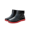 thumbnail image 1 of Woobling Mens Comfort Rain Boots Walking Water-Resistant Plush Lining Garden Booties Non-Slip Work Boot Faux Fur  Red 8.5, 1 of 6
