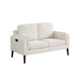 thumbnail image 4 of LifeStyle Solutions Nathan Loveseat avec Prise USB et Poche pour Magazine, Crème, 4 of 5