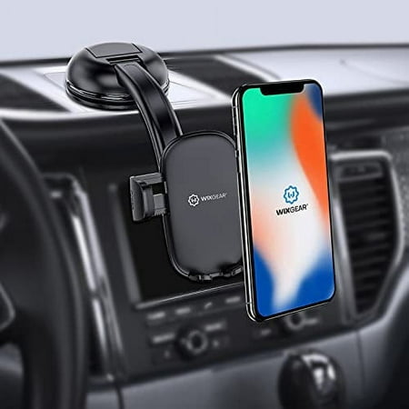 Phone Holder for Car  WixGear Universal Dashboard Curved Phone Car Suction Mount Holder for Cell Phone 360 Degree Rotation Compatible with All Phones