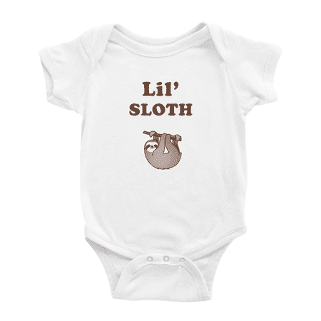 

Cute Baby Romper Lil s Sloth Animal Funny Boy & Gril Jumpsuit (White 3-6 Months)