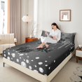 thumbnail image 4 of Castle Fairy Flying Butterflies Girl Boy 4 Pieces Queen Sheet Sets,Bling Crystal Glitter Ultra Soft Flat Sheet,Dreamy Princess Queen Fitted Sheet,Lightweight Room Decor, 4 of 7