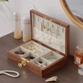thumbnail image 5 of Jewelry Box Solid Wood Storage Ear Stud Necklace Storage Box With Lock, 5 of 6