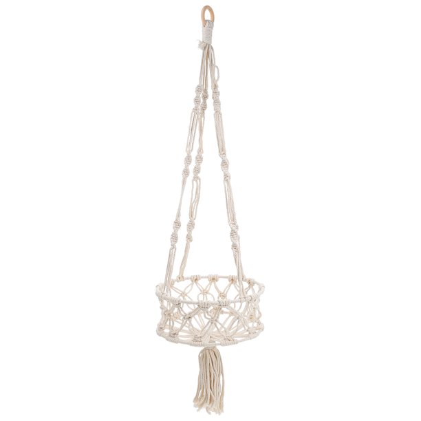 GOOHOCHY 1pc Canasta colgante a mano Macrame Macrame Soporte de planta Cesta de flores decorativas