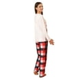 thumbnail image 4 of KelaJuan Family Matching Christmas Pajamas Sets, Long Sleeve Elk Print Tops + Plaid Pants, 4 of 8