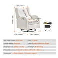 thumbnail image 3 of KFFKFF Electronic Lounge Chair Power and Swivel Glider Off-White Adjustable Angle, 3 of 9