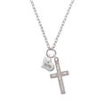 thumbnail image 2 of Delight Jewelry Silvertone Small Wife Heart I Set You Apart Engraved Cross Zoey Necklace, 28", 2 of 4