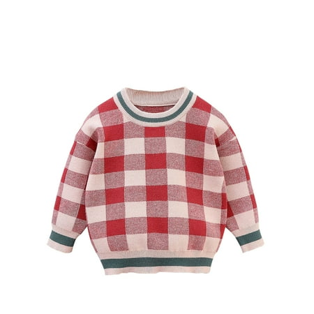 

Listenwind Kids Boy Sweaters Long Sleeve Plaids Sweatshirts