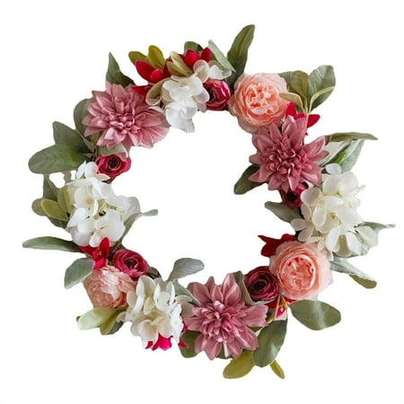 

2023 Essentials 2023 New Blue And White Hydrangea Flower Door Hanging Decorative Wall Hanging With Simulated Flower Ring Layout