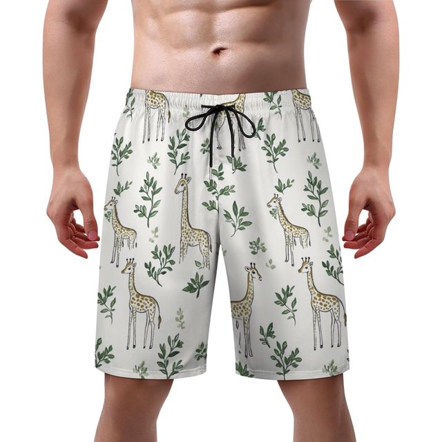 NICKSUN Men's Swim Trunks, Cute Print Quick Dry Summer Board Beach Shorts with Mesh Lining and Pockets