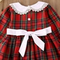 thumbnail image 5 of Big Little Sister Matching Outfits Baby Girl Plaid Christmas Dress Newborn Toddler Doll Collar Lace Princess Dress Romper, 5 of 7