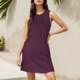 thumbnail image 1 of WILLBEST Vestidos Casuales Para Mujer Vestido De Verano De Color Liso Para Playa, Elegante, Flotante, De Longitud Media, Con Cuello Redondo Y Sin Mangas, 1 of 3