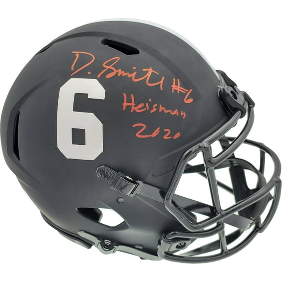 Devonta Smith Autographed Alabama Crimson Tide Eclipse Black Full Size Speed Authentic Helmet "Heisman 2020" Beckett BAS 189558