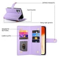 thumbnail image 6 of Crossbody for iPhone 16 Phone Case Wallet with Card Slots Zipper Pocket, PU Leather Magnetic Shoulder Strap Purse Cover with Flip Kickstand for iPhone 16 Women Girls, Purple, 6 of 11