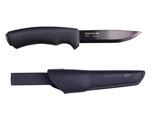 Morakniv Bushcraft Carbon Fixed Blade Knife with Carbon Steel Blade, Black, 0.125/4.3-Inch