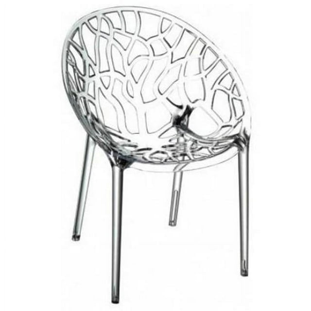 Compamia ISP052-TCL Chaise de Salle à Manger Moderne en Polycarbonate Cristal Transparent - Ensemble de 2