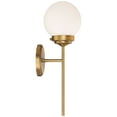 thumbnail image 6 of 360 Lighting Ayva Modern Wall Light Sconces Set of 2 Shining Brass Hardwire 6" Fixture White Glass Globe Shade for Bedroom Bathroom Vanity Reading, 6 of 9