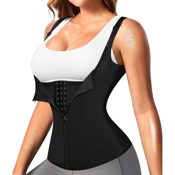 Corsé faja reductora Nebility con cierre de cremallera, negro, talla XL