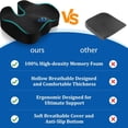 thumbnail image 5 of Seat Cushion, Gel Chair Cushions, Office Chair Cushions, Anti-Slip Bottom & Removable Cover Tailbone Pain Relief Cushion, Memory Foam Seat Cushion, 5.28 in Thick (Black), 5 of 14