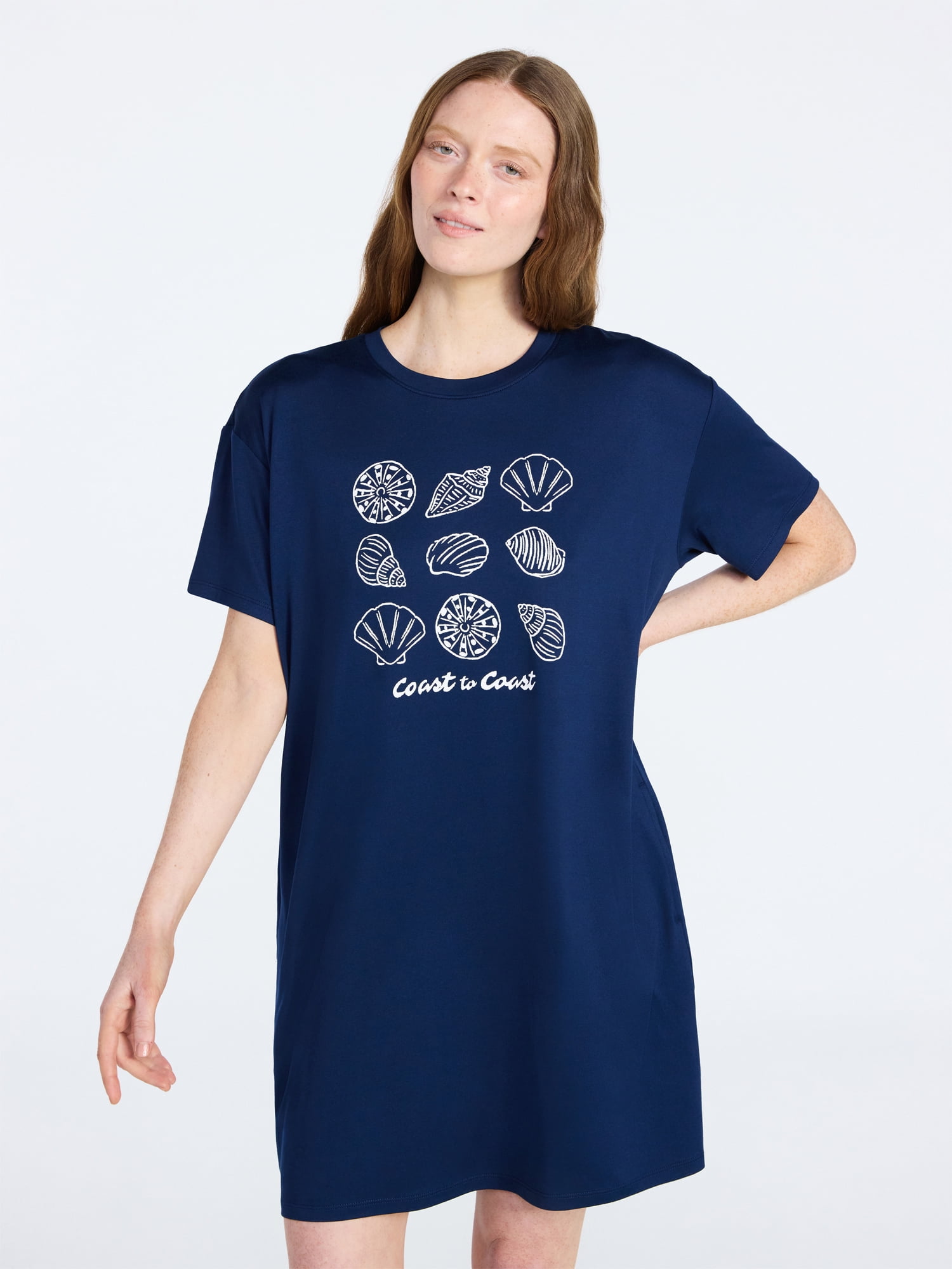 Joyspun Women's Dreamy Soft Collection Short Sleeve Sleepshirt, Sizes S/M-2X/3X