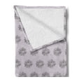 thumbnail image 2 of Floral Soft Flannel Fleece Throw Blanket, Image of Vintage Style Hand Drawn Flowers and Polka Dots, Cozy Plush for Indoor and Outdoor Use, 60" x 80", Pale Mauve Charcoal Grey, by Ambesonne, 2 of 5