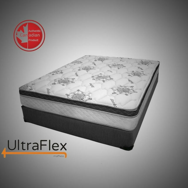 UltraFlex TRINITY- 12" Orthopedic Eurotop Hybrid Pocket Coil Gel Infused Premium Foam, Medium Plush Eco-friendly Mattress (Made in Canada)