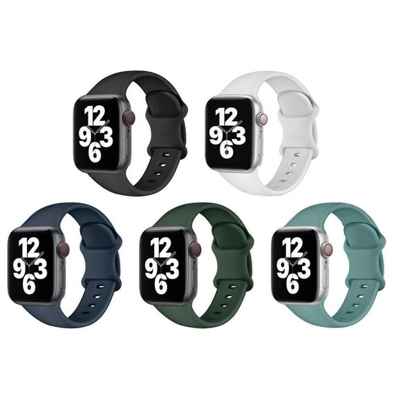 BXUXOHS 5Pack Silicoen Sport Band for Apple Watch Bands 44mm 45mm 41mm 40mm 38mm 49mm 42mm Women Men, Adjustable Elastic Wristbands Strap Accessories for iWatch Series Ultra 8 7 SE 6 5 4 3 2 1 Nike