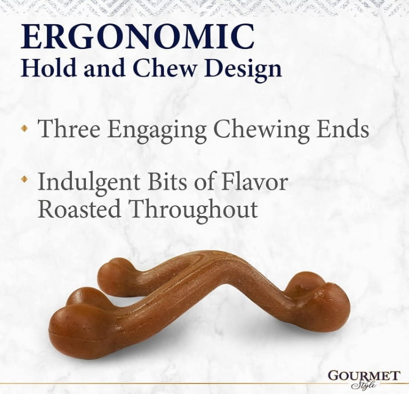 Nylabone Gourmet Style Wishbone Dog Chew Toy Bacon Flavor Large [New Dog Supplies, Dog Chew Toys, Nylabone, Dog Supplies] 1 count