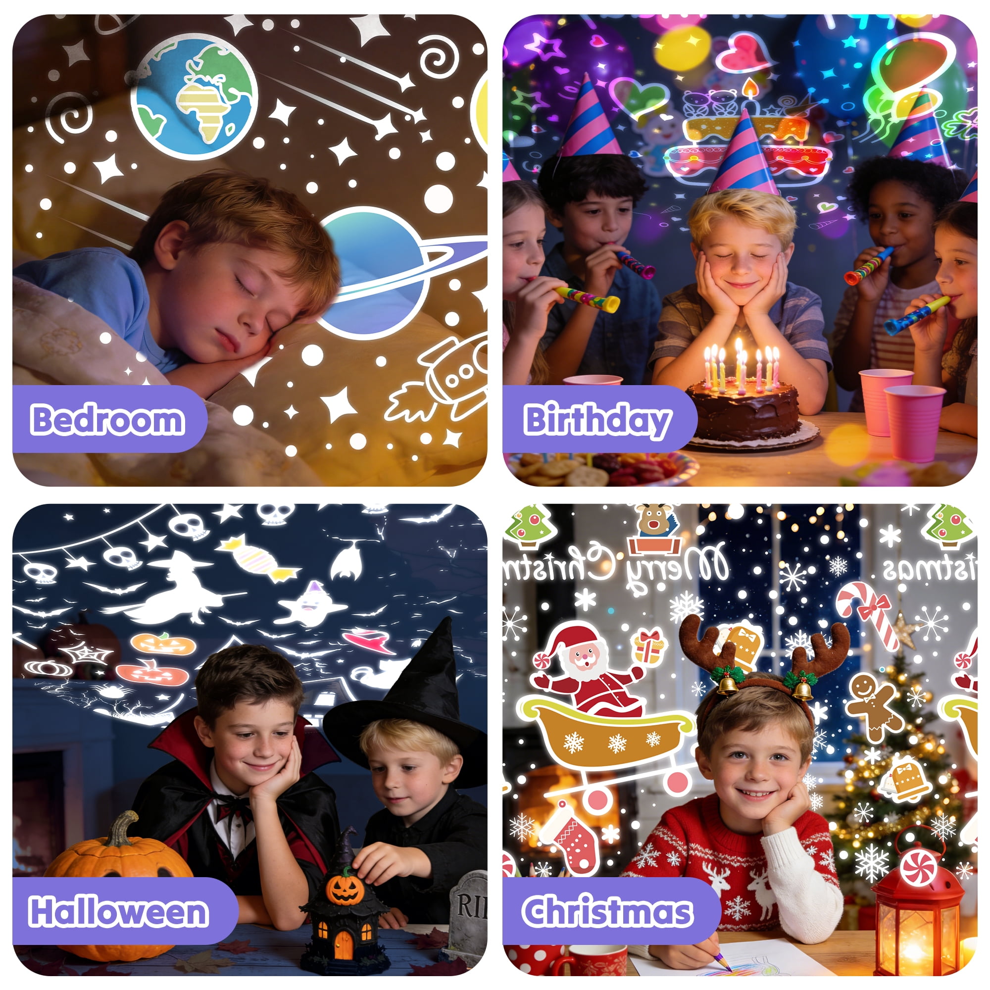 DAYBETTER Rocket Star Projector for Kids, 360 Rotating Galaxy Projector for Home Decor, Bluetooth Night Light with Timer & Remote Birthday Gifts for 3-12 Year Old Boys