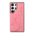 thumbnail image 5 of Compatible with Galaxy S23 Ultra Case Wallet with Card Holder,Embossed Butterfly Pattern PU Leather Double Magnetic Buttons Flip Shockproof Protective Cover for Samsung Galaxy S23 Ultra, Pink, 5 of 9