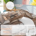thumbnail image 3 of Country Star Brown Duvet Cover Set, Western Texas Vintage Farmhouse Wooden Soft Duvet Cover Twin Size Bedding Set 4 Pieces, 1 Quiltcover and 2 Pillowcases with Zipper, 1 Bed Sheet for All Seasons, 3 of 9