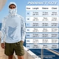 thumbnail image 6 of SEANATIVE Men's Fishing Shirt UV Protection Long Sleeve Fishing Hoodie Breathable Hooded Casual Top Athletic Wear for Outdoor Camping Running, 3XL, Blue Marlin Fish Camo, 6 of 7