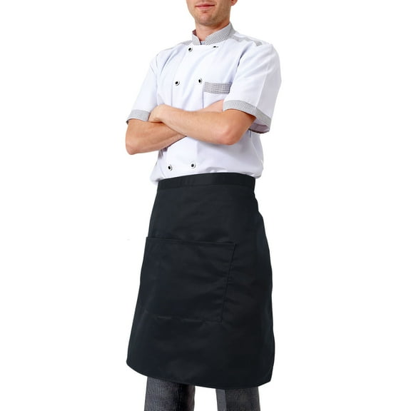 Raindrops Server Waist Black Apron Polyester 1Set for Adult Women