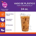 thumbnail image 2 of Berry Hip 50 Vasos de Plastico con Tapa con Boquilla Transparentes de 24 oz (710 ml), Desechables, Vasos Perfectos para Llevar Café, Chocolate, Bebidas Frias, Batidos Best Trading VTB24-1, 2 of 5