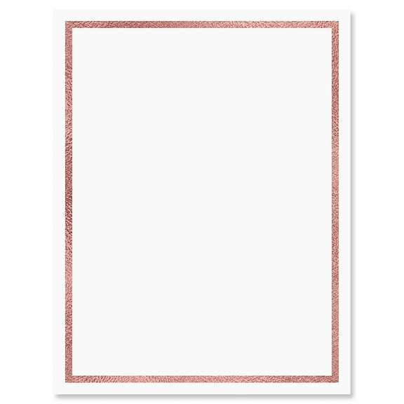 Rose Gold Foil Wash Letter Papers - Set of 25, Graduation Stationery, 8 1/2" x 11"