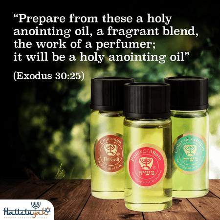 HalleluYAH Holy Oil Pomegranate, Cinnamon, Cedar Anointing Oil from Israel, Set of 3
