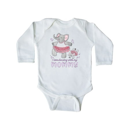 

Inktastic I Love Dancing With My Mommy Gift Baby Boy or Baby Girl Long Sleeve Bodysuit