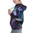 thumbnail image 2 of Honeii Purple Sky Wolf Pattern Womens Oversized Hoodies Long Sleeve Sweatshirts Pullover Fall Outfits with Pocket-Medium, 2 of 7