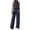 Navy, variant on Iaqnaocc Two Piece Sets for Women Summer Casual Lounge Sets Stripes Vacation Fashion Mock Neck Tank Top Wide Leg Pants Activewear Gray S