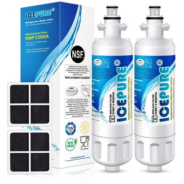 ICEPURE ADQ36006101 Replacement for LG LT700P, Kenmore Elite 9690, ADQ36006102, RFC 1200A, 46-9690 469690, ADQ36006101-S, LFXS30766S, WSL-3, FML-3, Refrigerator Water and LT120F Fresh Air Filte,2Combo