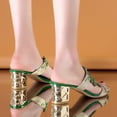 thumbnail image 4 of AXXD Womens Sandal Summer Green Comfort Flat Trendy Rhinestone High Heel Chunky Mothers Day, 4 of 9