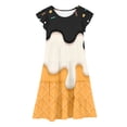 thumbnail image 3 of Robes pour Filles Adolescentes Manches Volantes Imprimés Robe de Fête pour Enfants Événements de Danse, 3 of 3