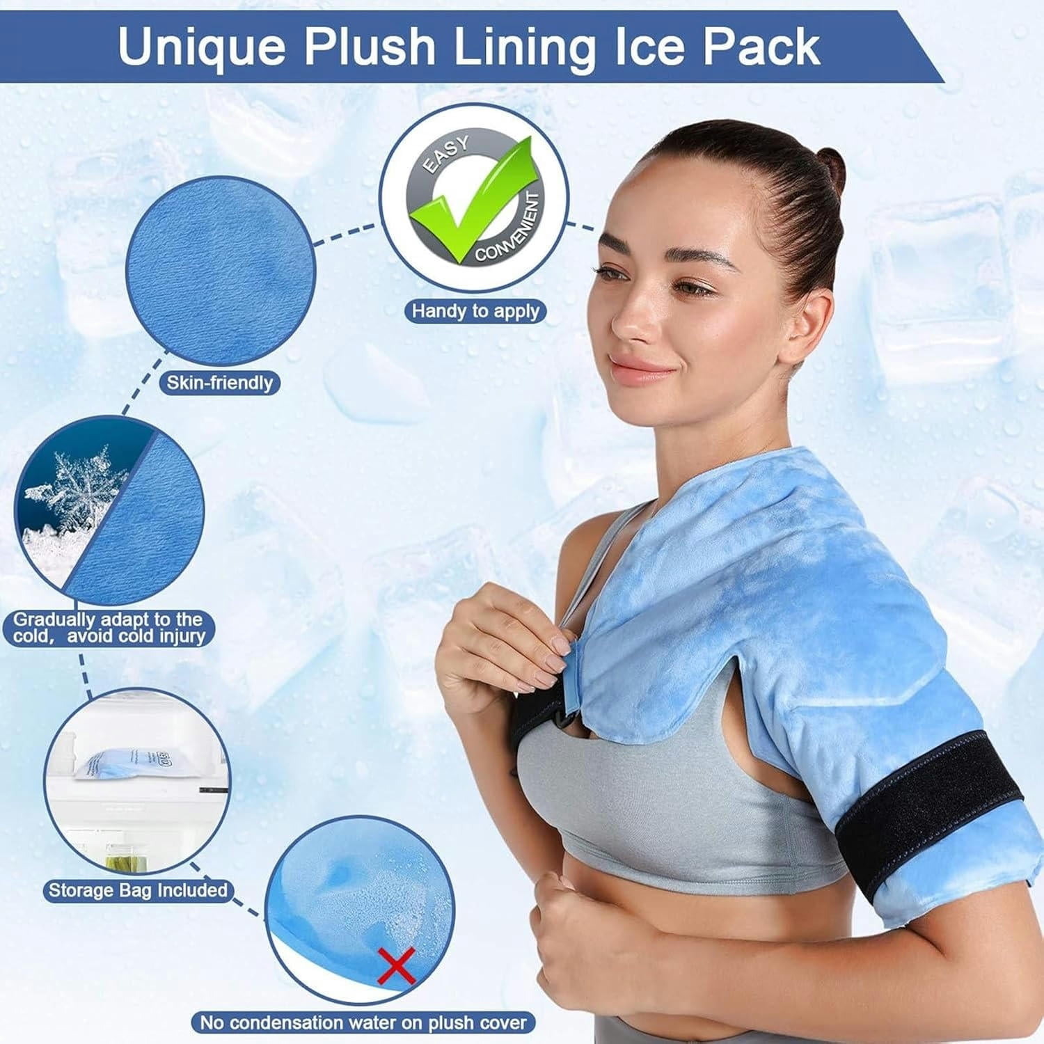 Shoulder Ice Pack Rotator Cuff Cold Therapy, Pain Relief, Reusable Hot Cold Therapy Gel Shoulder Ice Cold Pack for Frozen Shoulder,Sports Injuries,Bursitis, Tendinitis,Surgery Recovery
