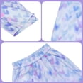 thumbnail image 2 of Girls Wide Leg Pants Gradient Heart Print Elastic Waist Loose Fit Cotton Culottes Casual Summer Trousers for Girls, Purple, Sizes 7-8, 2 of 8
