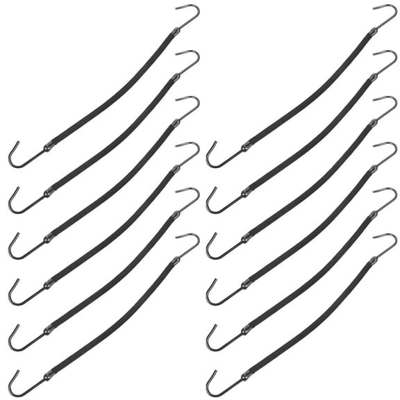 LULULION 12Pcs Black Hair Hooks for Ponytail Custom Fit Elastics Without Tugging