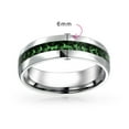 thumbnail image 4 of Classic Green May Birthstone Month Crystal Eternity Band Ring Stainless Steel, 4 of 5