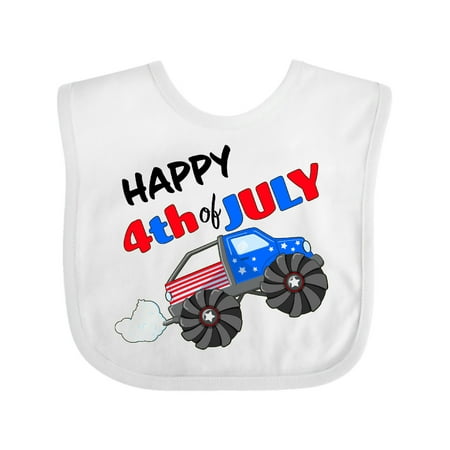 

Inktastic Happy Fourth of July Monster Truck Gift Baby Boy or Baby Girl Bib