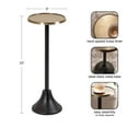thumbnail image 3 of Kate and Laurel Sanzo Modern Pedestal Drink Table, 9 x 9 x 23, Antique Brass and Black, Decorative End Table with Hammered Tabletop for Use as Small Plant Stand or Living Room Martini Table, 3 of 8